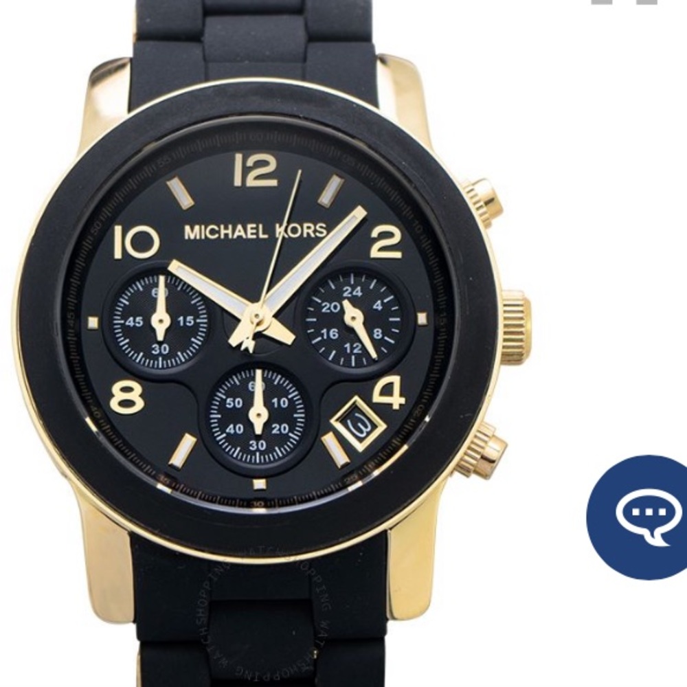 Michael Kors Watch - Black & Gold - Rubber Band